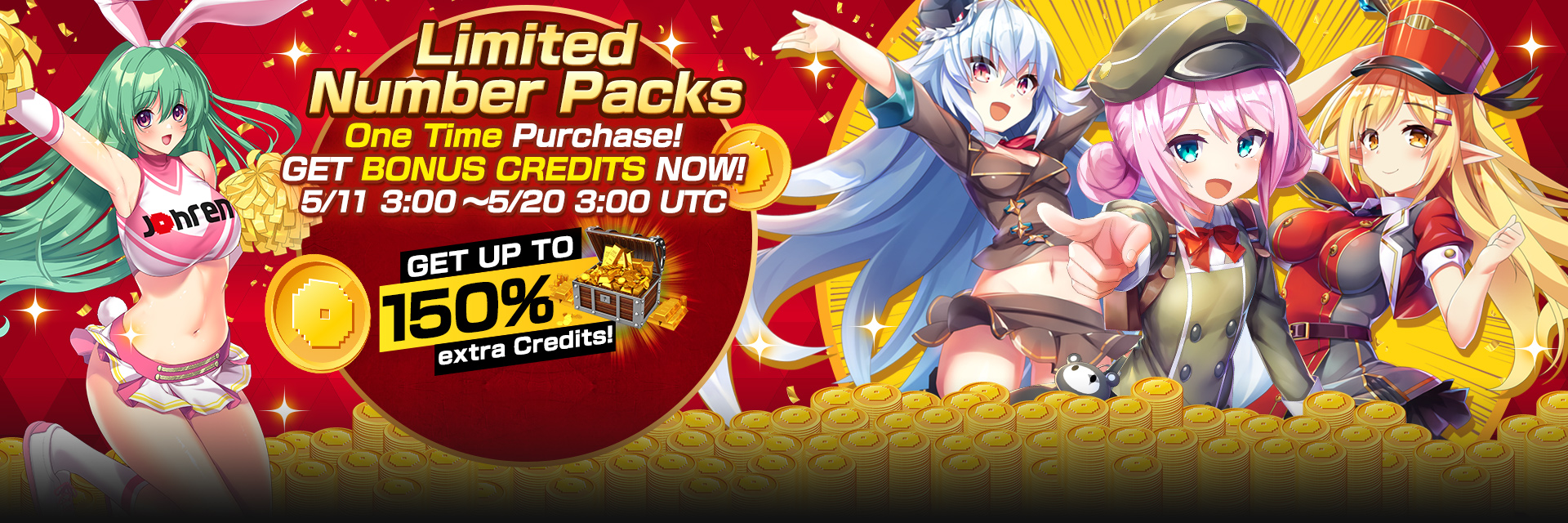 Get up to 150% extra Credits!